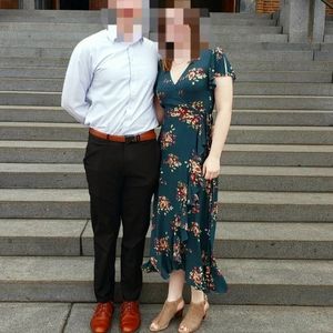 Teal Floral Maxi Wrap Dress